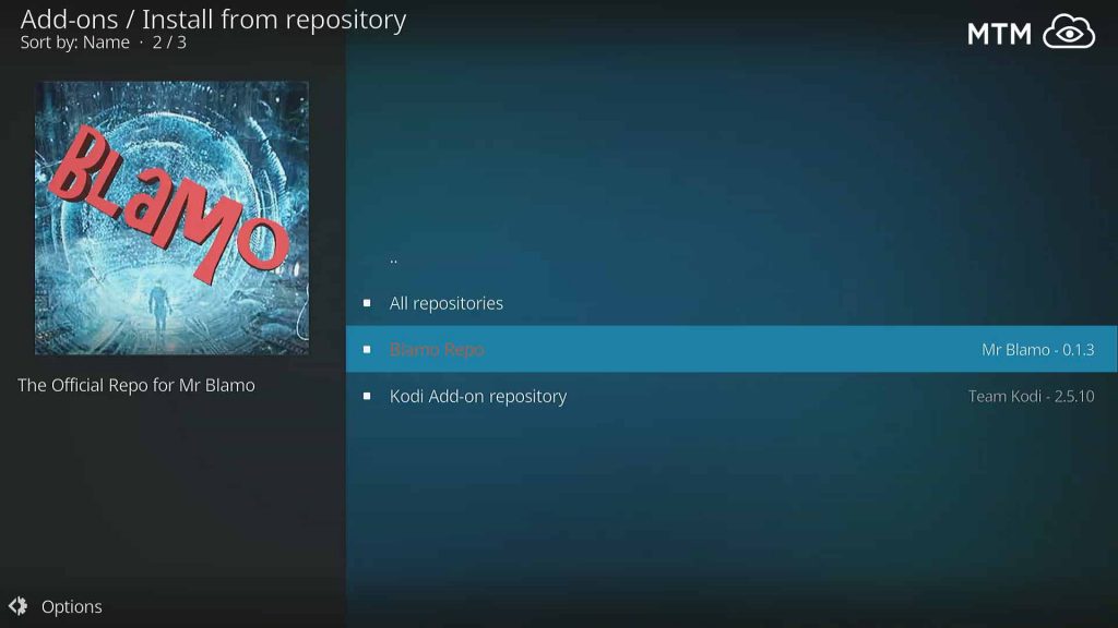 Choose the Blamo Repo to Install Death Streams From