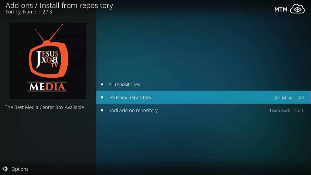 Choose to Install from Jesusbox Repository