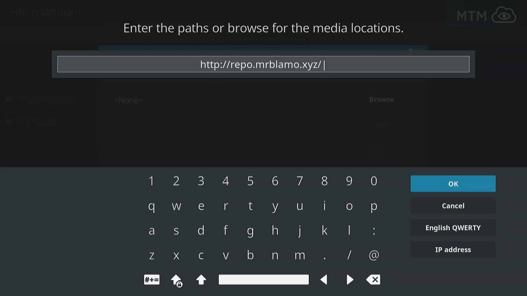 Enter Mr Blamo Repo URL & Click OK