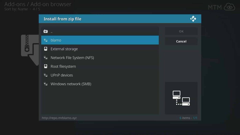 Install From Zip File Select Blamo Repo Source