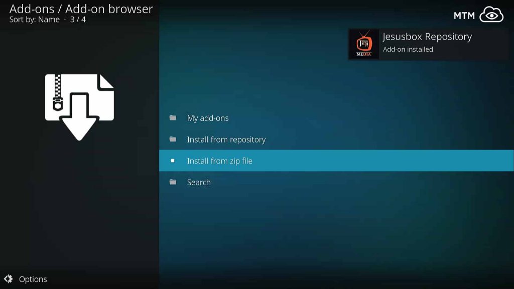 Jesusbox Repository Add-on installed Dialog
