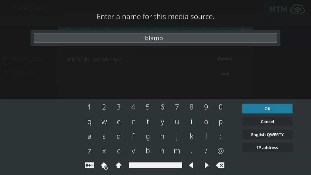 Name Kodi Source for Blamo Repo