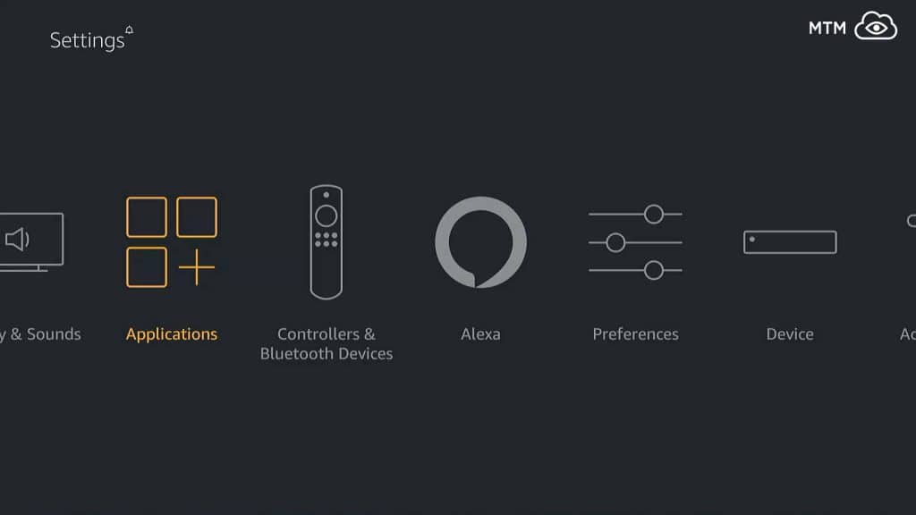 Fire TV Applications Settings to get YouTube on FireStick