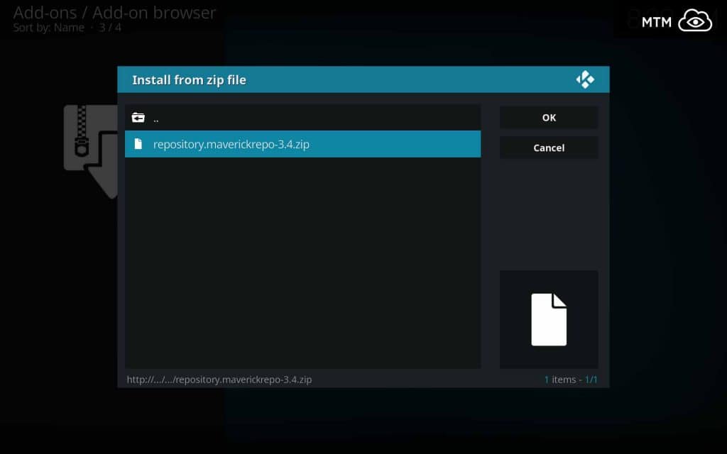choose the mavericktv repo zip file