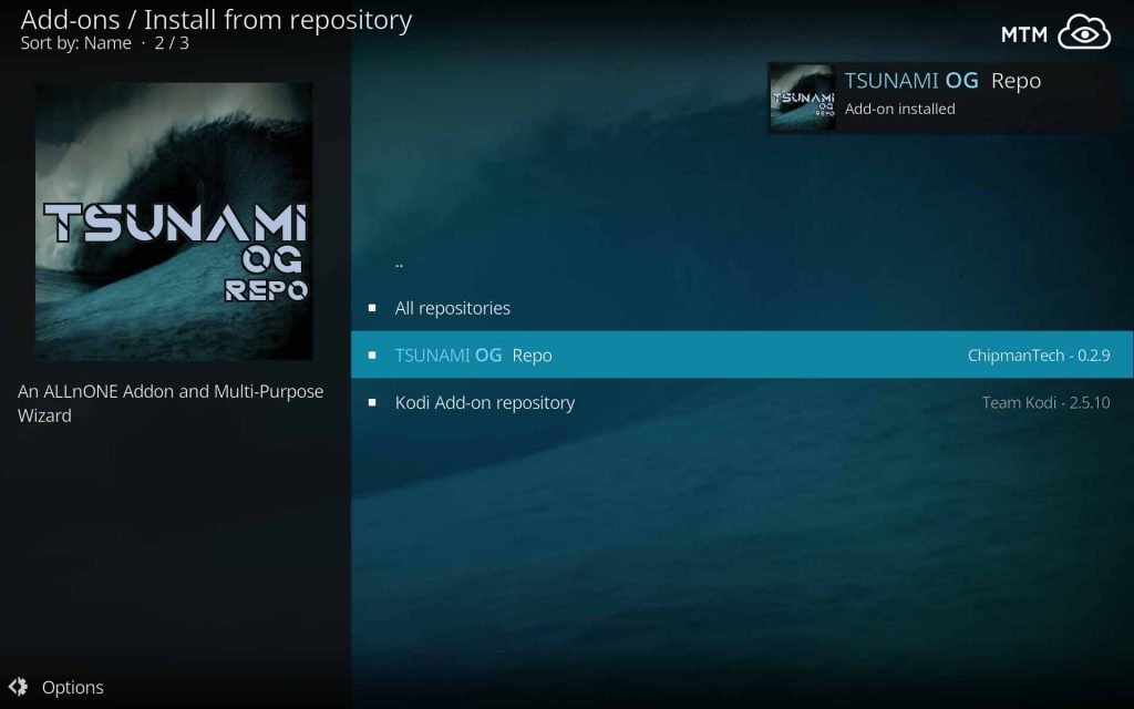 Click Tsunami OG Repo Once Installed