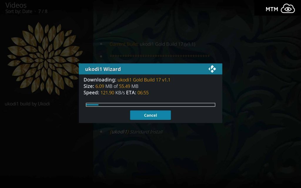 Download and Install of UKodi1 Gold Build