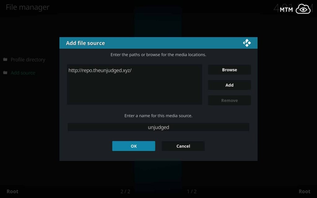 Name Illuminati Repo Source unjudged, check for typos and click OK