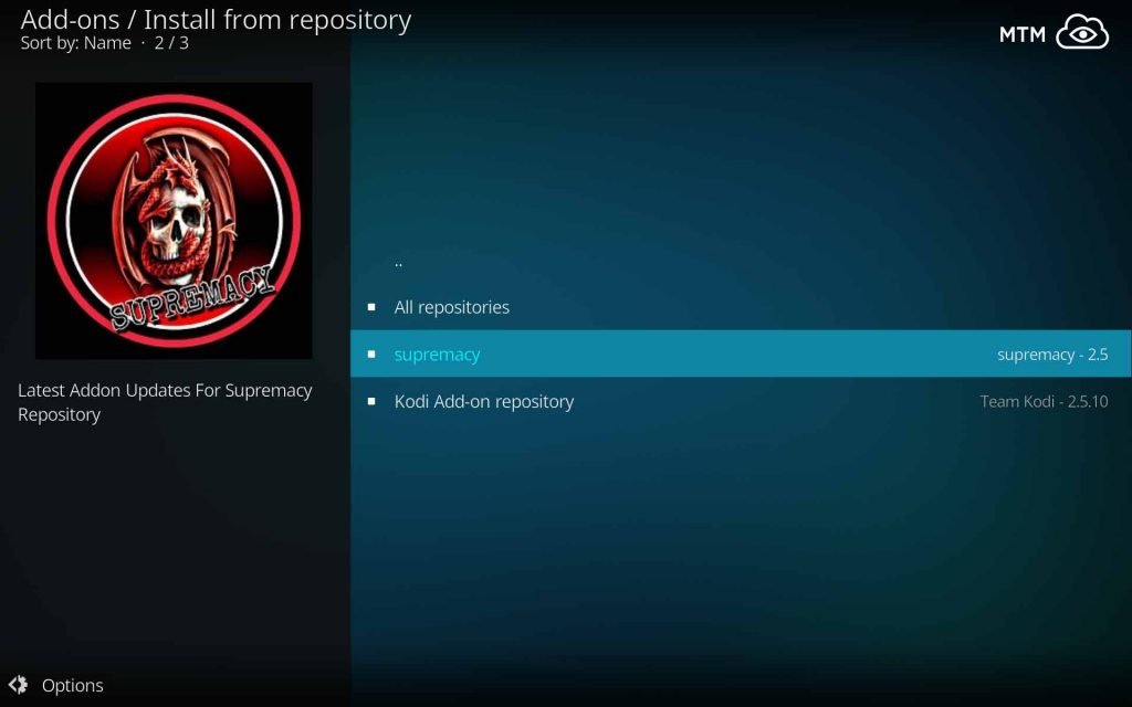 Choose Install from Supremacy Repo