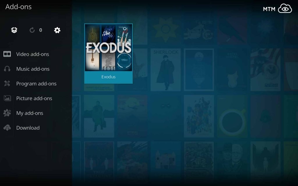 open exodus in kodi video add-ons