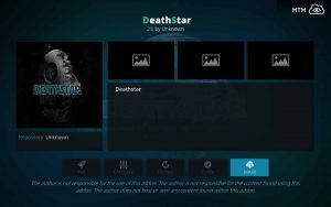 Click Install Button for Death Star Kodi Addon Installation