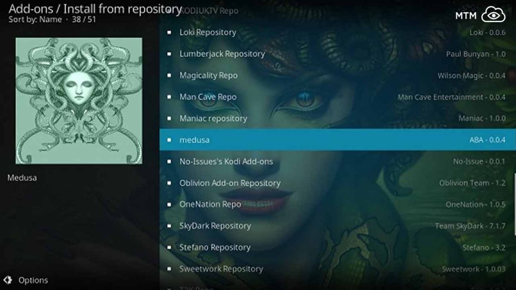 Click to Install Medusa Addon on Kodi