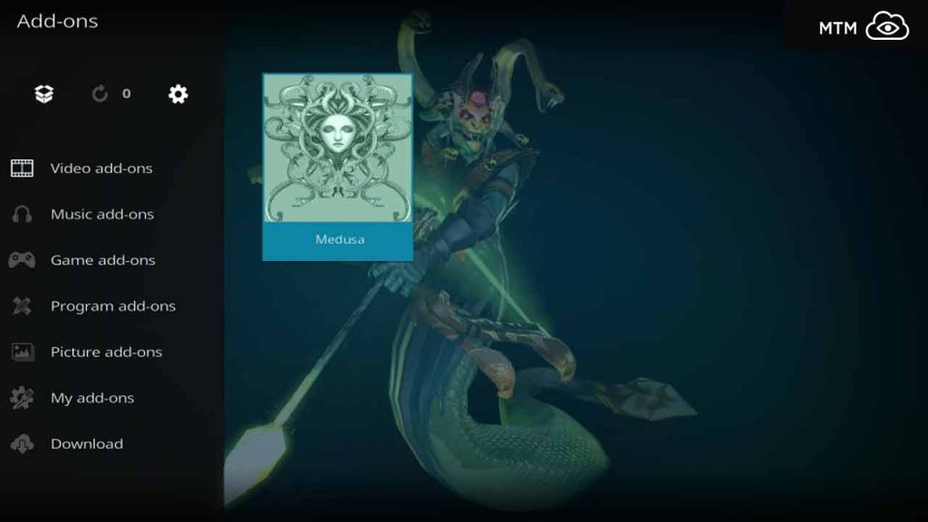 Medusa Installed in Kodi Video Add-ons