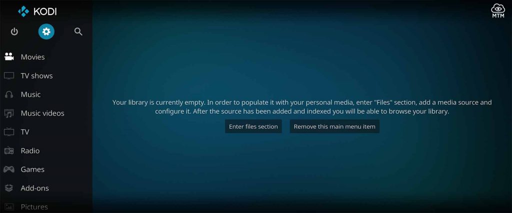 start at settings menu for supreme builds wizard kodi repo install