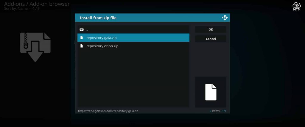 gaia repo install from repository.gaia.zip file