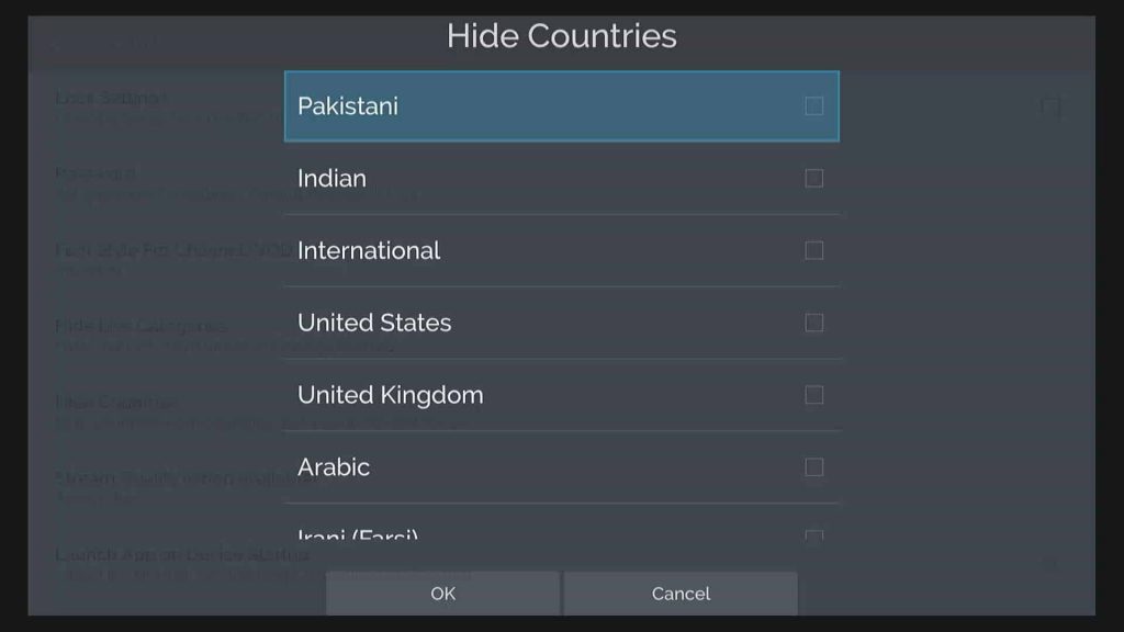 hide channels from countries you don't want to see in live net tv