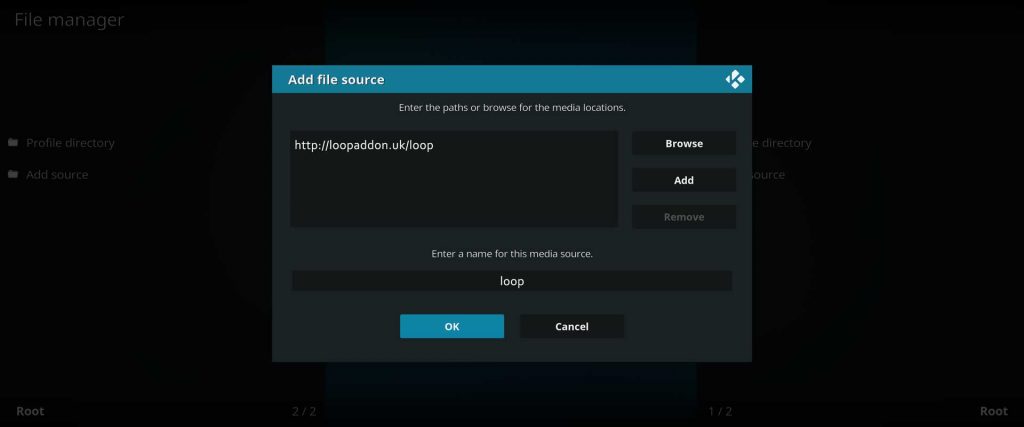 add loop name to kodi sports addon source
