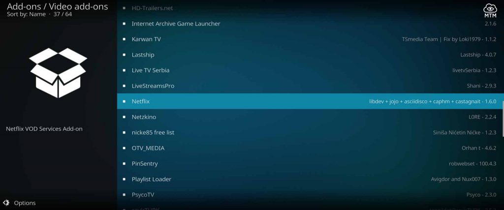 Netflix Kodi Add-on in Absolut Repo Video Add-ons