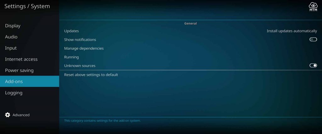 advanced add-ons settings area to setup real debrid in kodi