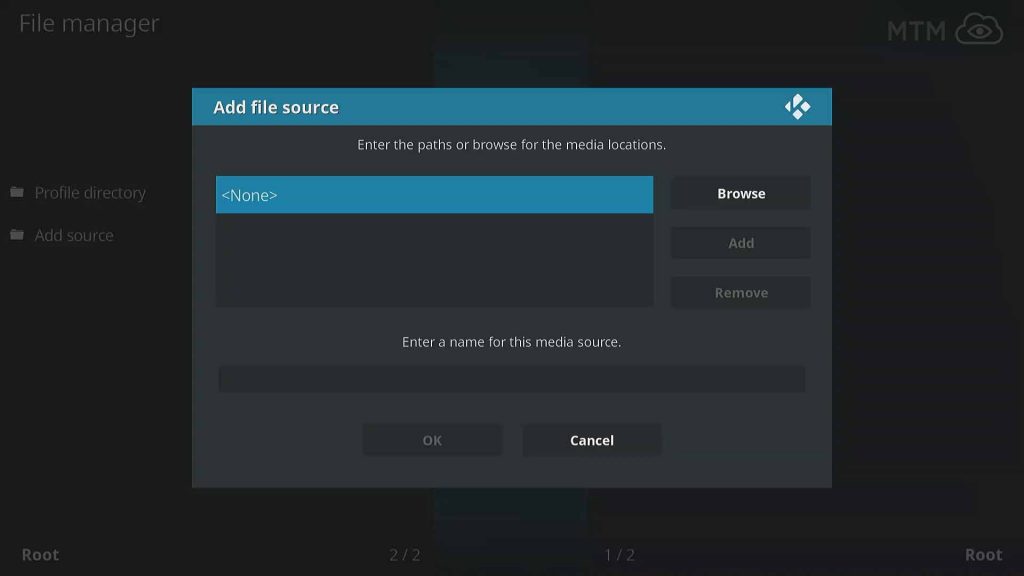 Select None to Define Custom Kodi Resource URL for No Limits Magic Build Wizard