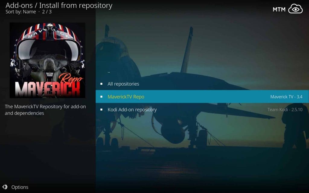 Choose to Install from the MaverickTV Repo