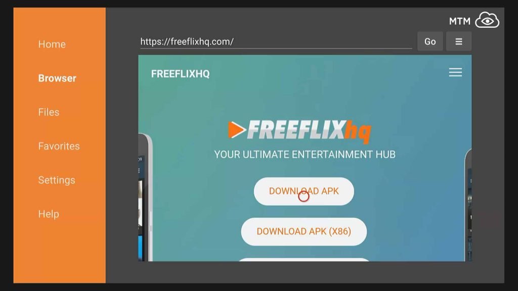 Download FreeFlix HQ APK onto Amazon Fire Stick from FreeFlixHQ.com Site in Downloader APP
