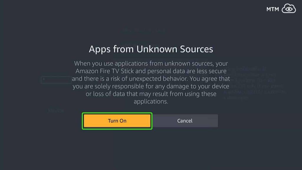 warning dialog to accept unknown sources