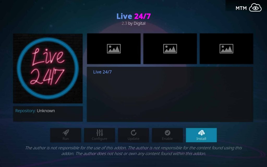 install live 24/7 kodi addon for live streaming iptv channels