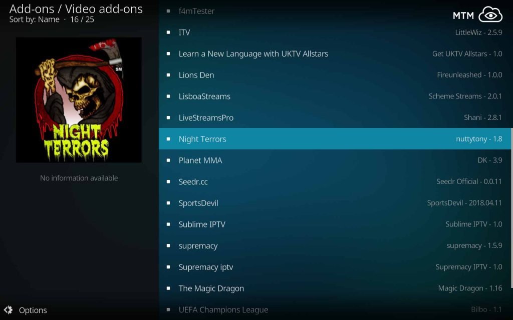choose to be scared for halloween with night terrors horror movie kodi addon