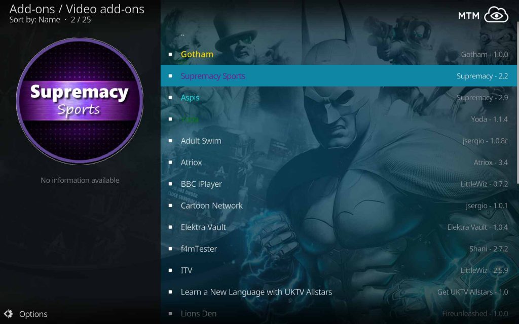 Choose Supremacy Sports Kodi Addon to Install for Live Streaming Sports Online