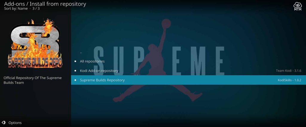 install wizard from supreme builds kodi repository on firestick